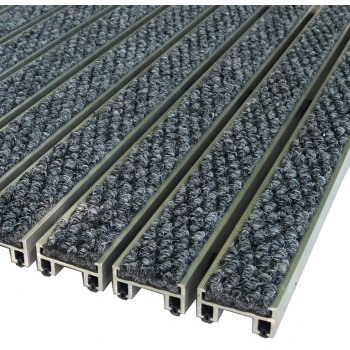 Алюминиевая решетка с грязезащитными вставками h-20мм ворс-ворс
